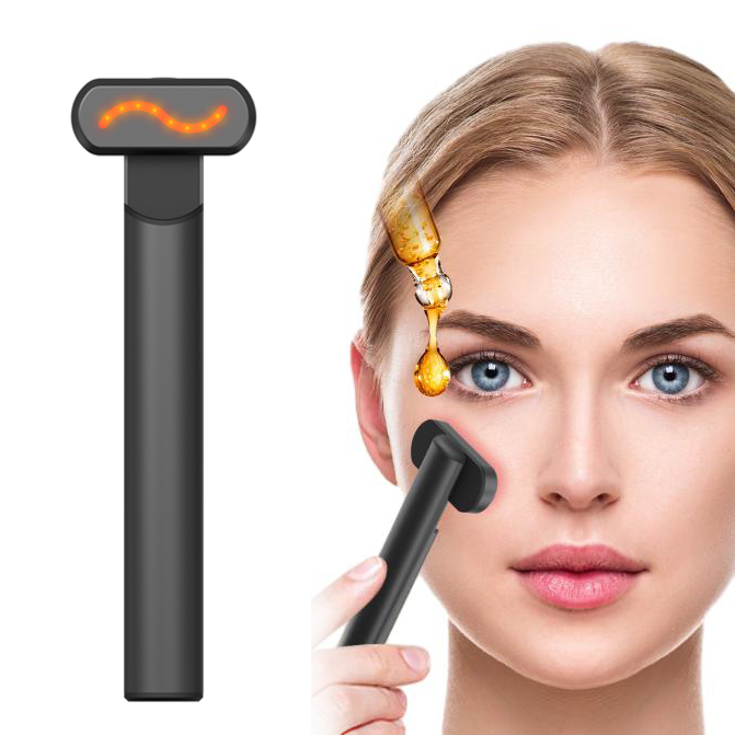 Velou Ray facial wand paired with water-based serum for targeted skincare routine