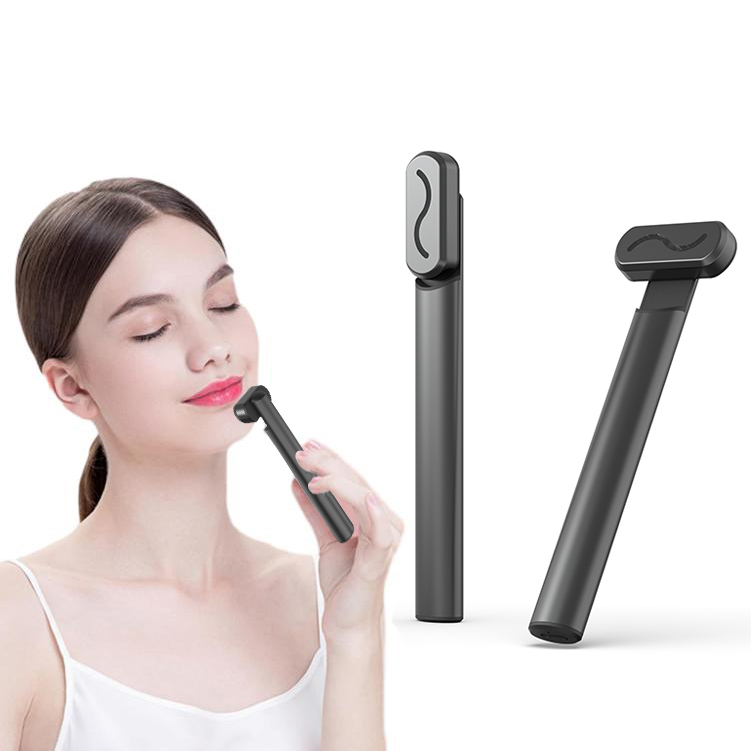 Velou Ray facial wand front and side angles showing rotating LED head