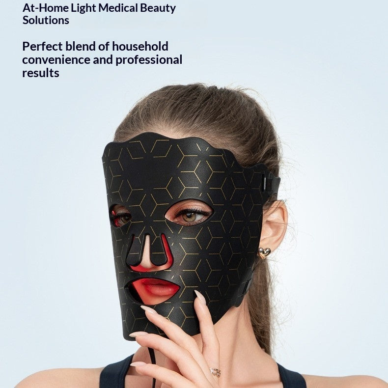 Velou Lumé™ LED Light Therapy Mask — full face treatment in use