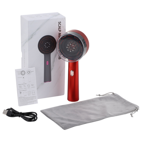 Velou Grow red variant with retail box, manual, USB cable, and travel pouch