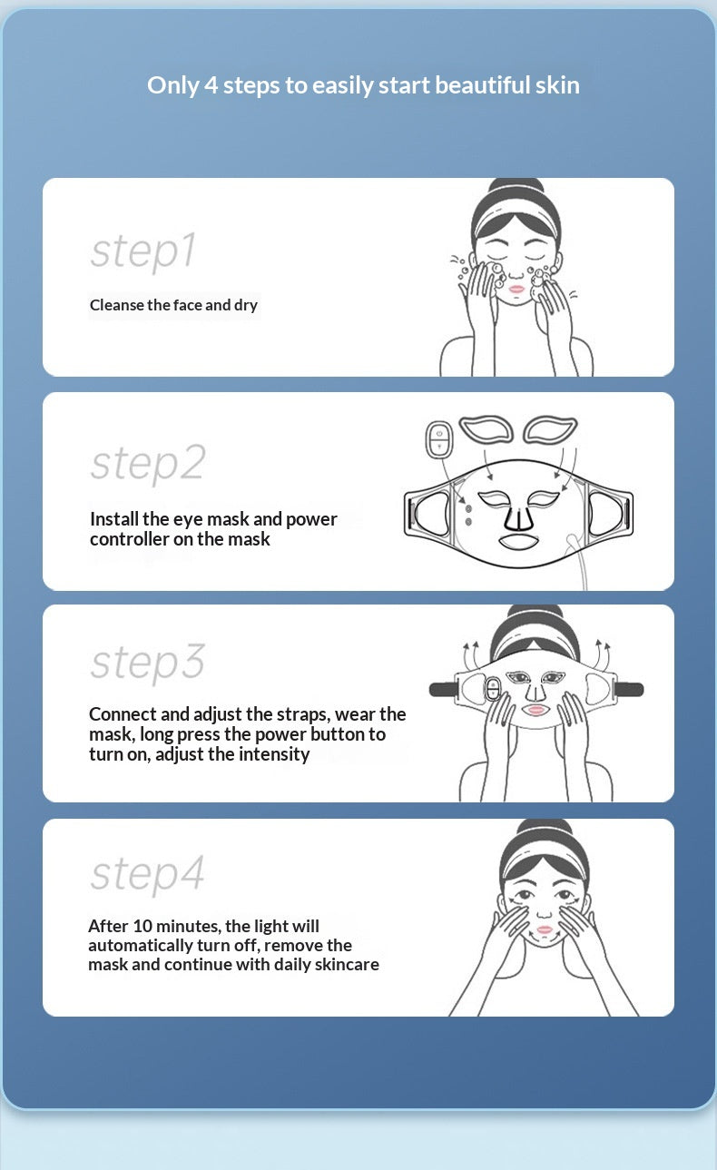 Velou Lumé™ LED Light Therapy Mask — step-by-step usage guide